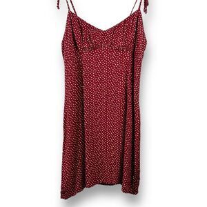 L.A. Hearts Women's Size M Tie Strap Mini‎ Dress Red Ditzy Floral Valentines